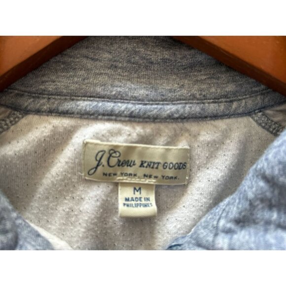 J.CREW Knit Goods 1/4 Zip Pullover Sweater Cotton Heather Gray/Blue Size Med - Picture 9 of 9